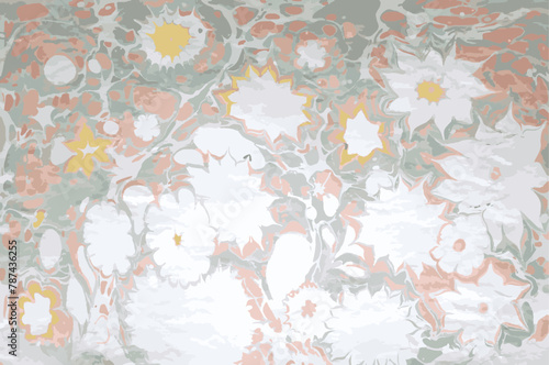 Creative pastel abstract flower texture background. Liquid marble, fluid art. Vector