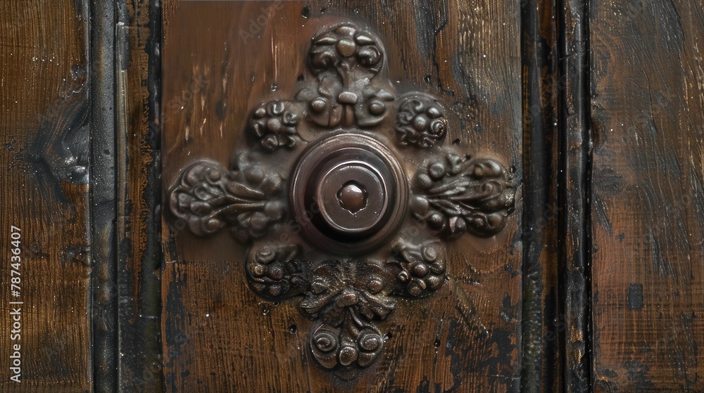 texture of wrought iron hardware with a dark, rustic appearance and visible grain texture of wrought iron hardware with a dark, rustic appearance and visible grain