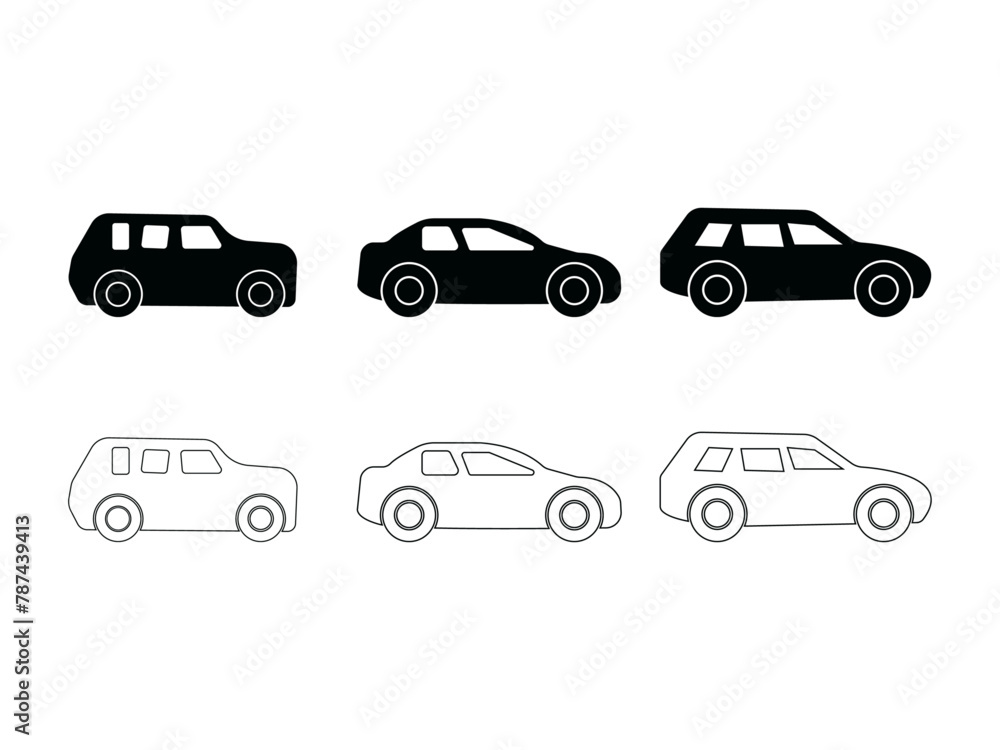 Car icons set vector illustration.