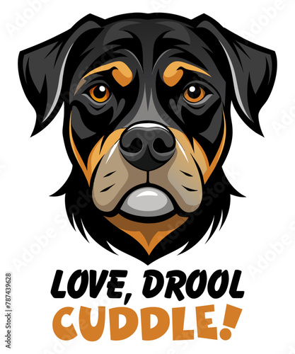 Love, drool, cuddle - a typography custom t-shirt design