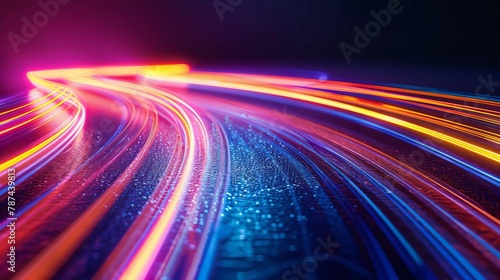 dynamic light trails abstract background long exposure photography effect colorful glowing lines