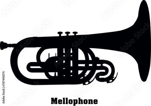 Mellophones Vector Musical Instrument Silhouette Set photo