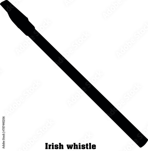 Irish whistle Vector Musical Instrument Silhouette Set