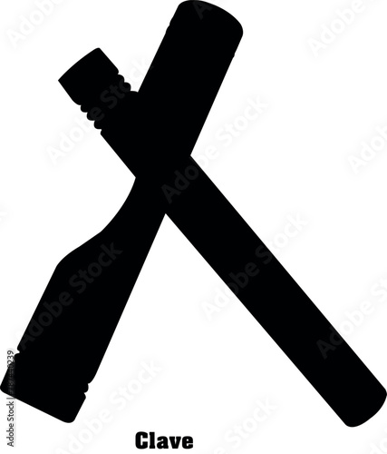 Clave Vector Musical Instrument Silhouette Set