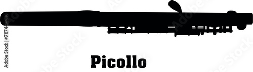 Piccolos Vector Musical Instrument Silhouette Set