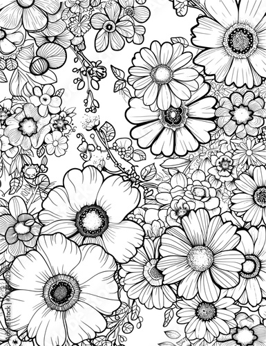 Shameplant Flowers Coloring Page  Outline Art