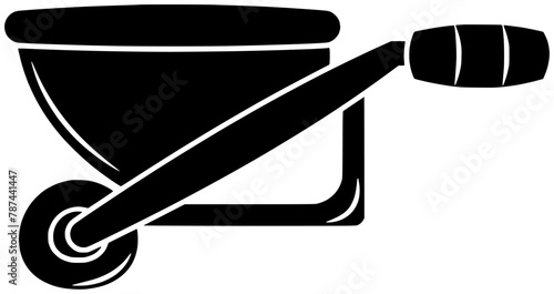 farm illustration wheelbarrow silhouette basket logo fruit icon plant outline agriculture vegetable garden harvest green cart black gardening set shape nature carrot autumn for vector graphic
