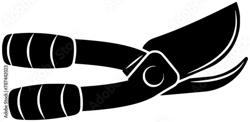 equipment illustration agriculture silhouette garden logo gardening icon plant outline secateurs gardener spring farming scissors work black tool farm shape horticulture seedling tools for vector