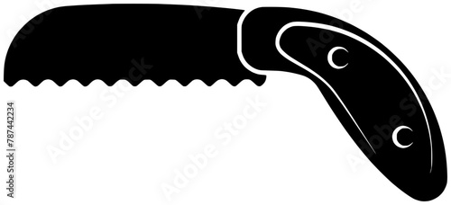 equipment illustration saw silhouette farm logo carpenter icon work outline tool construction instrument garden gardening agriculture black blade carpentry shape handle element cut for vector graphic