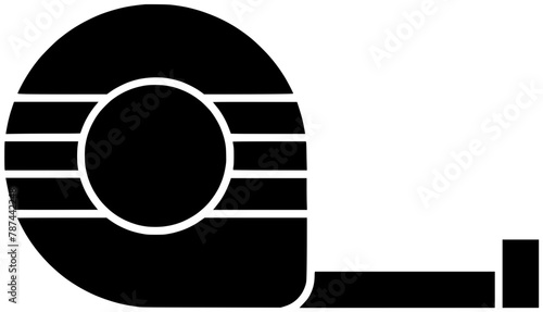 construction illustration tape silhouette tool logo equipment icon labor outline measure ruler meter length instrument centimeter black work measurement shape distance industry long for vector graphic