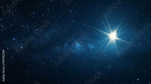 This is a beautiful image of a starry night sky. The bright shining star is the focal point of the image.
