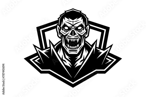 Introducing our minimalist cybersport zombie game logo! Crafted in vector format, it combines simplicity with cyber-sport aesthetics
