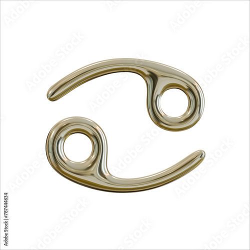 3d golden realistic zodiac sign