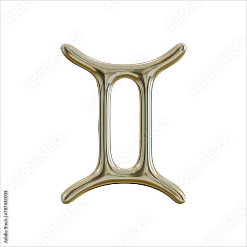 3d golden realistic zodiac sign