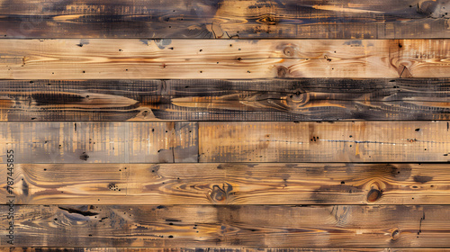 Reclaimed pine wood texture with evidence of natural aging and knots. Rustic and eco-friendly background concept for design and print.