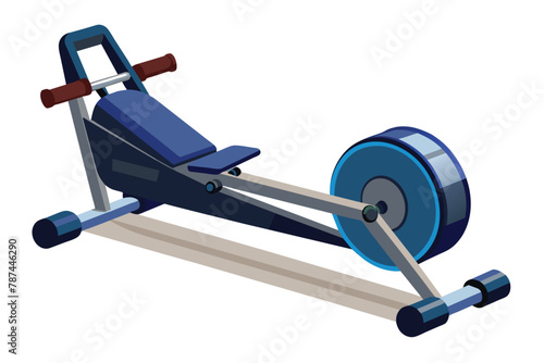 Modern Rowing Machine Ergometer for Home Gym Workout and Fitness Illustration