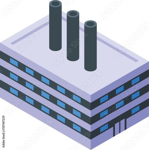 Distribution gas factory icon isometric vector. Control platform. Tower plant