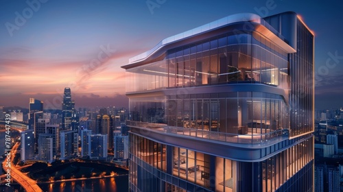 Lit up like a beacon in the midst of a sprawling urban landscape the sleek podium exudes a sense of opulence and extravagance a true . .