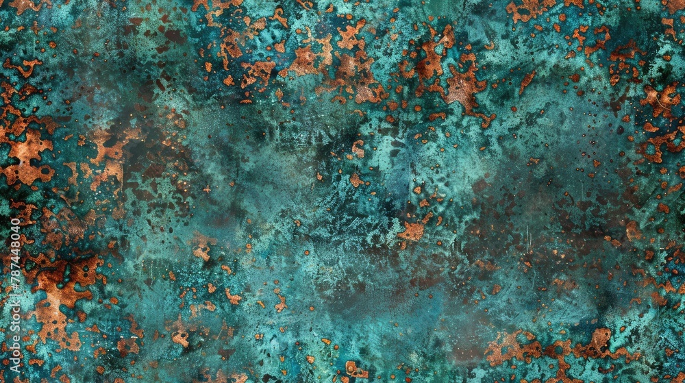 seamless texture of oxidized copper with a greenish-blue patina and a weathered appearance seamless texture of oxidized copper with a greenish-blue patina and a weathered appearance