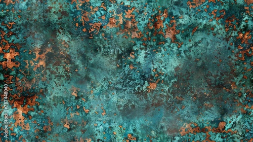 seamless texture of oxidized copper with a greenish-blue patina and a weathered appearance