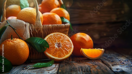 A Basket of Fresh Oranges