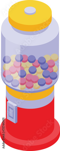 Sweet machine element icon isometric vector. Bubble gum food. Flavor dessert