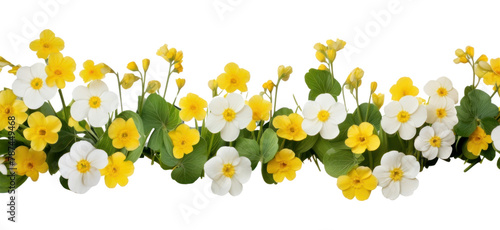 PNG Spring primrose flowers border daffodil plant petal