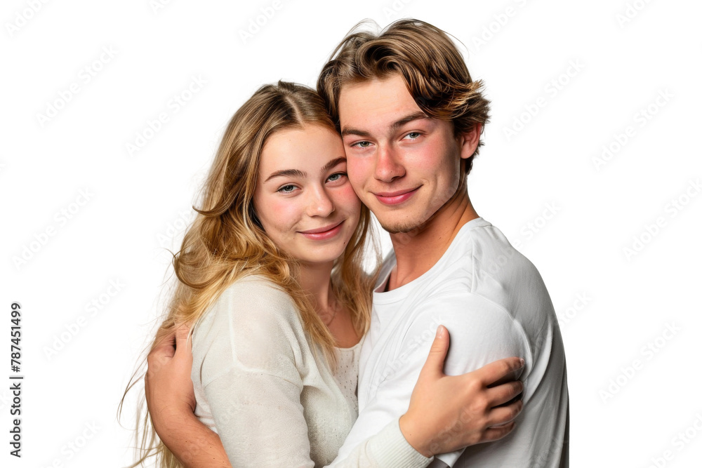 Portrait of happy couple hugging and holding together with smiling isolated on transparent png background, loving moment, romantic scene. Portrait of happy couple hugging and holding together with smiling isolated on transparent png background, loving moment, romantic scene.