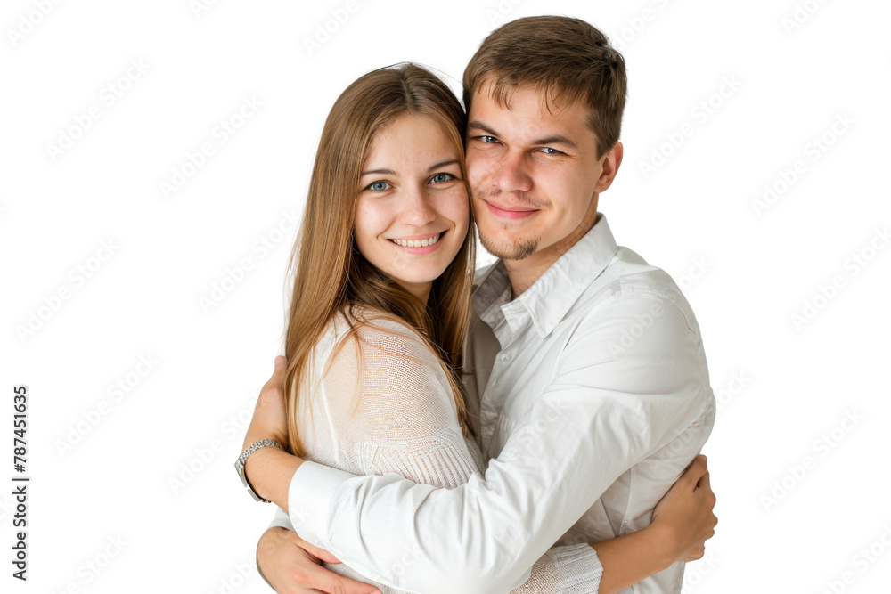 Portrait of happy couple hugging and holding together with smiling isolated on transparent png background, loving moment, romantic scene. Portrait of happy couple hugging and holding together with smiling isolated on transparent png background, loving moment, romantic scene.