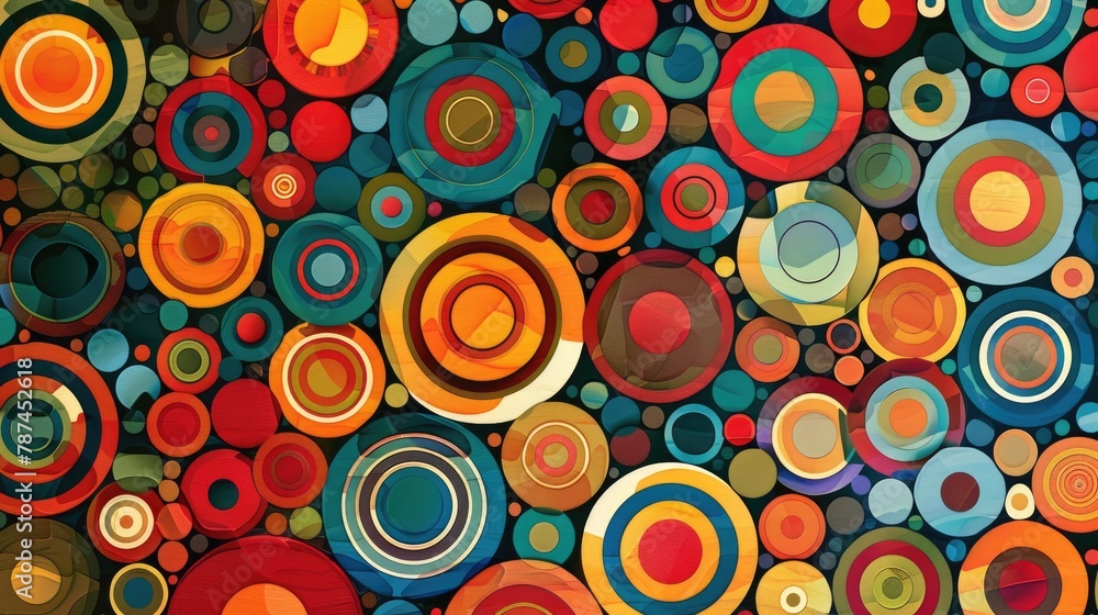 Colorful and varied circular pattern on background Colorful and varied circular pattern on background