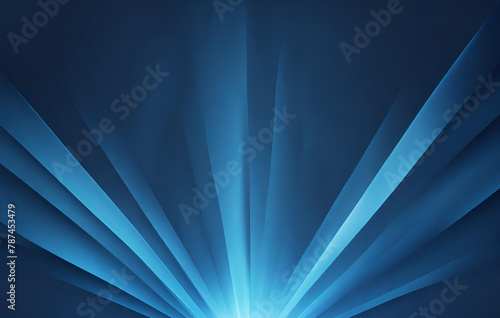Blue rays rising on dark background with space for your text Pro Vector 