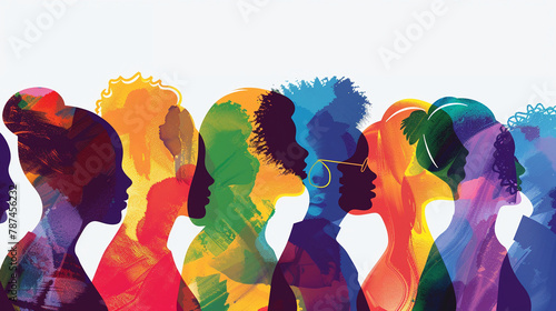 Diverse community members represented as colorful silhouettes, showcasing the beauty of inclusivity in society