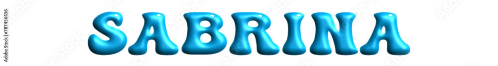 Sabrina - light blue color - name - three-dimensional effect tubular ...