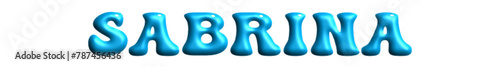 Sabrina - light blue color - name - three-dimensional effect tubular writing - Vector graphics - Word for  presentations, greetsabrinaings, banners, card, prints, cricut, silhouette, sublimation