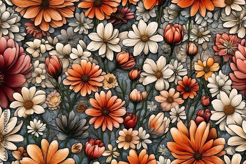 Flowers as a living wallpaper, a background that whispers the language of petals.