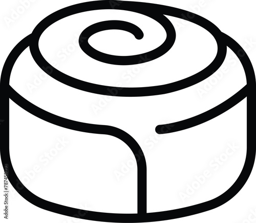 Cinnamon bun icon outline vector. Sweet swirl bun. Bakery glazed dessert
