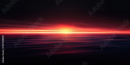 Artistic Wallpaper, Red Sunrise Abstract with Smooth Ocean Ripples,