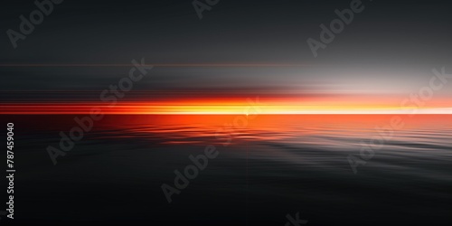Artistic Wallpaper, Red Sunrise Abstract with Smooth Ocean Ripples,