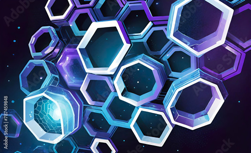 Abstract geometric background with hexagons in a random pattern  background for design 