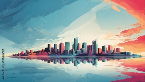 Abstract illustration of city skyline.