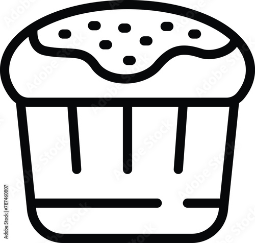 Frosting bun icon outline vector. Bakery glazed cupcake. Tasty sugary pastry