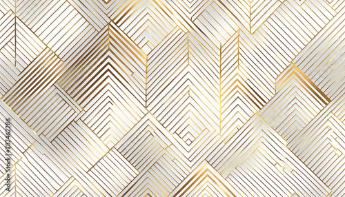 Vector illustration  modern simple geometric vector seamless pattern with golden line texture on white background  Light abstract wallpaper  background for smartphone 