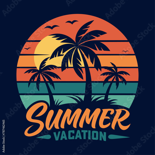 Wallpaper Mural Summer t shirt design vector. Summer retro and vintage t shirt deign. Torontodigital.ca