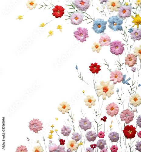 PNG Cute little flowers embroidery backgrounds pattern