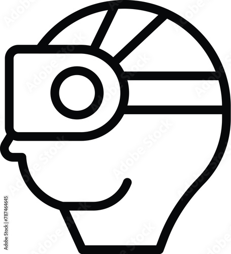 Virtual reality viewing device icon outline vector. Digital world visor. Futuristic image projection photo