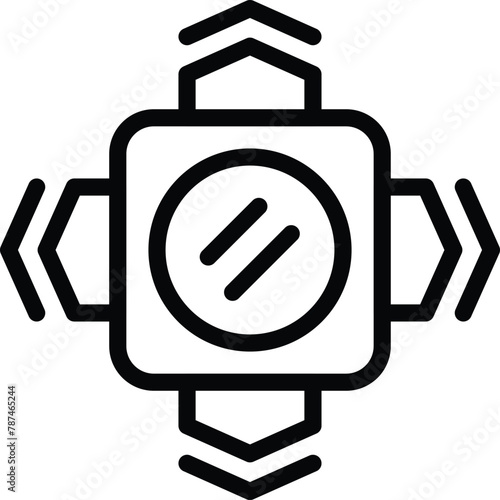 Virtual reality illusion visor icon outline vector. Augmented world projection. Entertainment videogame simulation photo