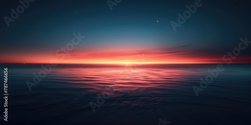 Nature Background, Serene Ocean Horizon at Sunset with Calming Gradient Colors