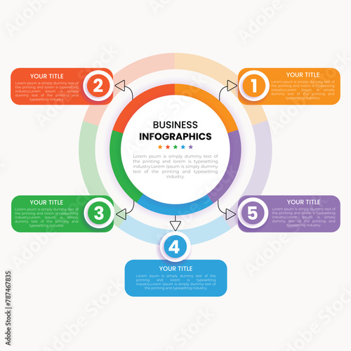 Flat process infographic template