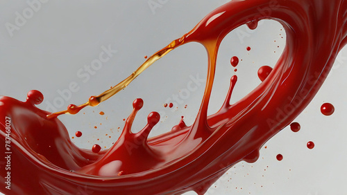  Red paint splash white background