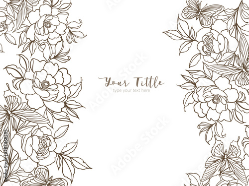 Wallpaper Mural Frame Flower Background Outline Decorative Vector Torontodigital.ca